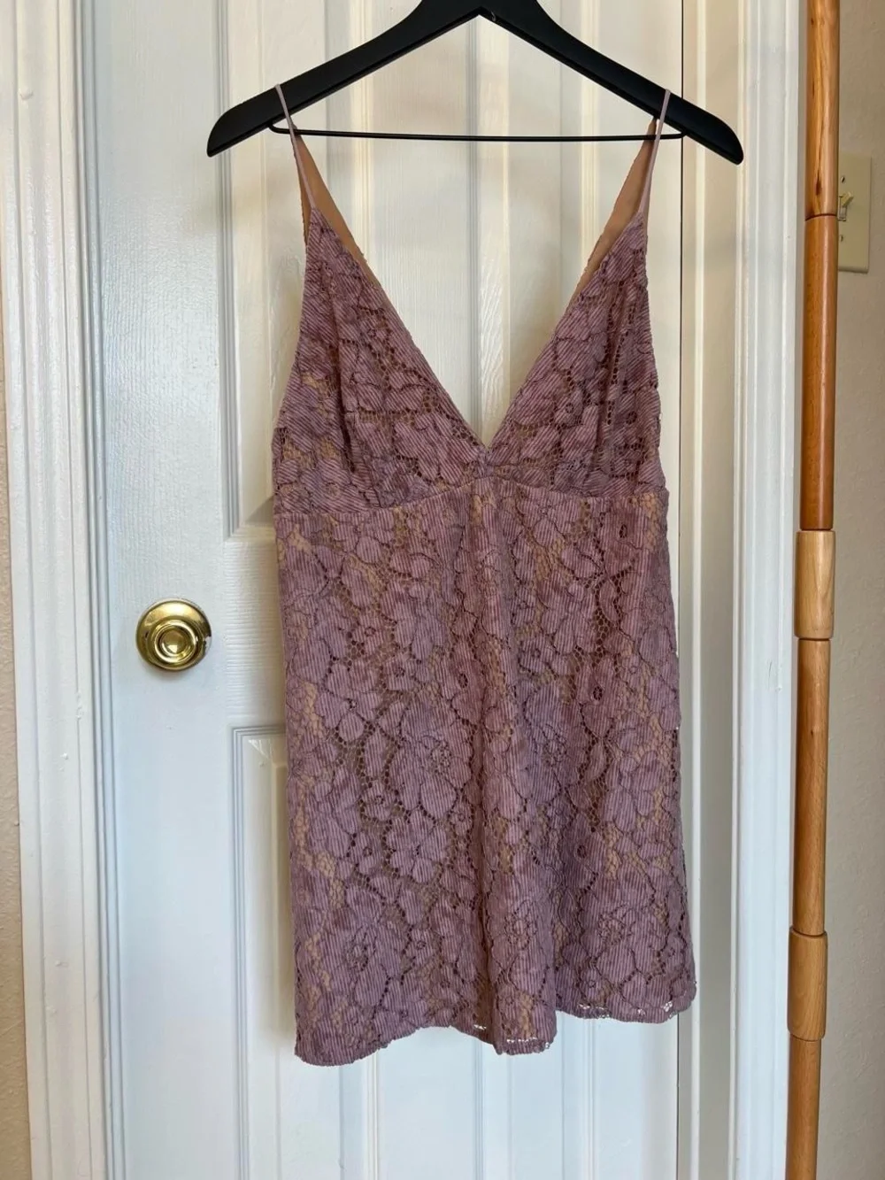Free People Mauve Floral Lace Dress